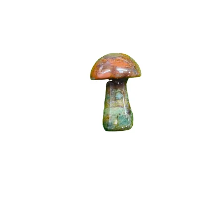 DIY Natural Indian Agate mushroom Crystal Hand Carved mushrooms