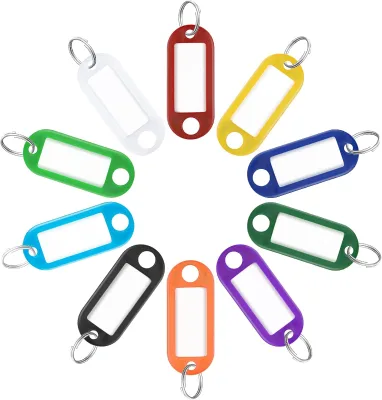 Mixed Colors Plastic Keychain and Key Tags ID Label Name Tags With Key Ring for Luggage Bag Tag Ready to Ship