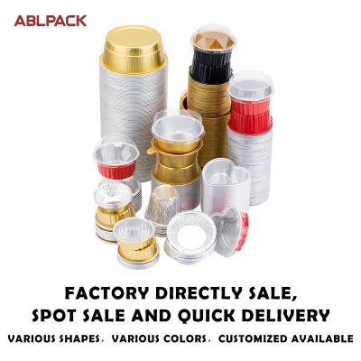 ABLPACK Fire Heating Aluminum Foil PET Baking Mould Container Tray Plate Lid for Kitchen Restaurant Dessert Use