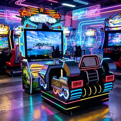 Dual Player Tank Battle Shooting Arcade Machine for Kids Coin Operated Ride Metal 32 42 Inch High Definition Display Motion