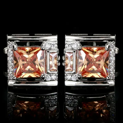 New Diamond Zircon Mens Cufflink Shirts Black Gold Crystal Vintage Cufflinks for Men Luxury