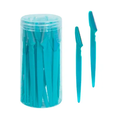 Wholesale 30PCS/Barrel Slanted Shank Stainless Steel Eyebrow Razor for Women Safety Razor Shaving Hair Remover Home Travel