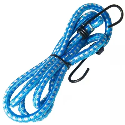Custom 8mm Dots Elastic Luggage Rope Colored Trampoline Tent Strong Elastic Rubber Bungee Cord with Pvc Coated Metal Hooks