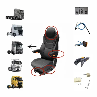Truck Seat Adjustment Control Lever Set, Seat Adjustment Handle Kit for Heavy Duty Driver Seat