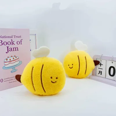 Cute Little Bee Plush Doll Toy Embroidered Rag Doll for Children's Birthday Gift Mesh Lining PP Cotton Great for Stress Relief