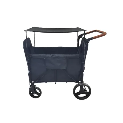 2-Seater Canopy Stroller Wagon  UV Protection & Cup Holders for Toddlers