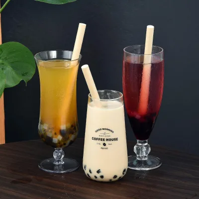 Disposable Biodegradable Recycled Materials Bubble Tea Paper Straw Individually Wrapped Boba Drinking Straws Custom Logo Custom
