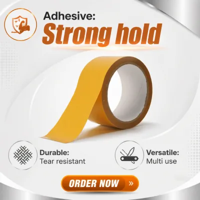 Yellow Silicone Release Liner Double Sided OPP Tape Gift Box Cardboard Surface Paper Composite Adhesive Tape