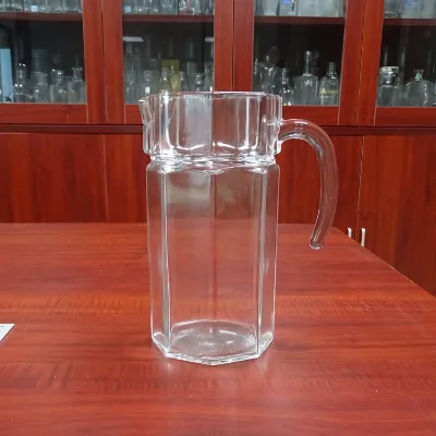Cheap 1.5 Liter Pressed Food Grade Glass Water Jug with Lid