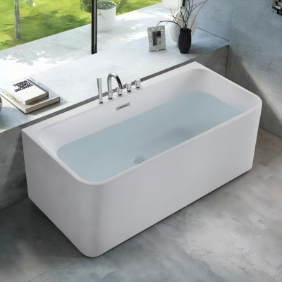 Luxury Bath Back to Wall Bathroom Jetted Modern Retange Acrylic Freestanding Massage Bathtubs Spa whirlpool Bath Tub
