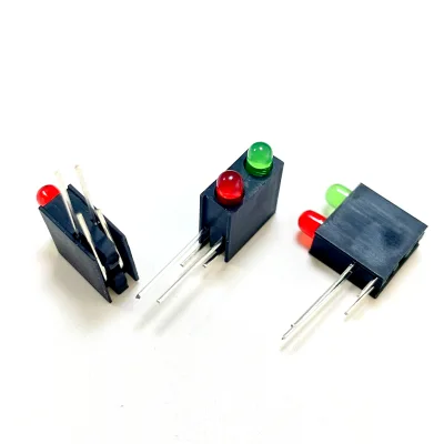 Two Hole F3 Lamp Holder 3MM Red and Green Bicolor Leds 90 Deg Bend Holder for Indicator Light