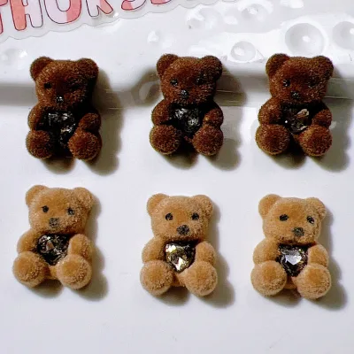 Realistic Miniature Resin Bear Model in Brown White with Two Colors for Dollhouse Decor