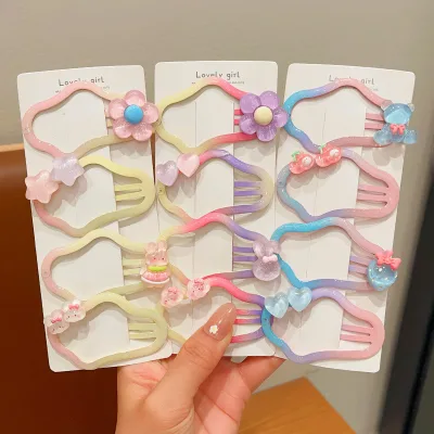 Children's Hairpin Girl Gradient Cloud Hollowed Out Bb Clip Side Clip Little Girl Hairpin Does Not Hurt Hair Accessories