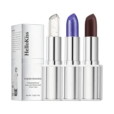 Moisturizing Silver Foil Blue Enchantress Temperature Changing Lipstick Creative Color Shifting Lip Cosmetic for Women