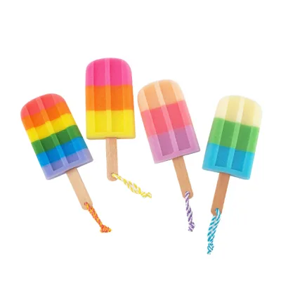Sponge Ice Cream Popsicle Toast-shaped Long-Handled Bath Fower