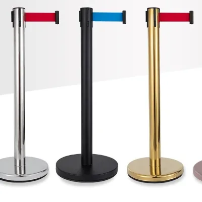 2022 Stainless Steel Q Manager 1 Meter Crowd Control Barrier Retractable Queue Stand Stainless Stanchion