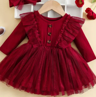 Baby Girl Spring-autumn Style Dress for Children's Clothing Baby Girl Net Dress for Infants and Toddlers