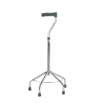Bliss Medical Electroplating Fan-shaped Four-legged Aluminum Alloy and Steel Elderly Walking Stick Quad Cane for Disabled