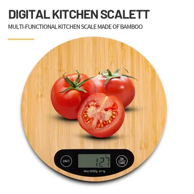 Cross-border Wholesale Commercial Cooking Kitchen Scale Bamboo Tray; Compact Portable Smart Highly Accurate Electronic Scale