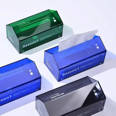 Custom House Style Acrylic Tissue Box Cover Custom Facial Tissue Dispenser Box Holder Clear Acrylic Rectangle Napkin Organizer