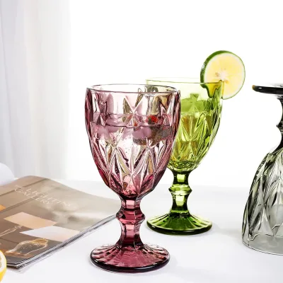 Wholesale Premium Multi-Color Rhombus Flute Transparent Glassware Set Functional Tabletop Wine Water Pitchers for Parties