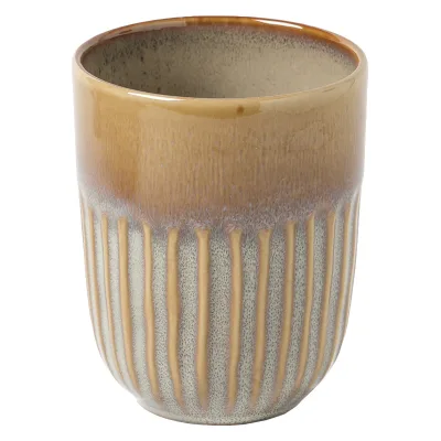 Wholesale Ceramic Tumbler Handleless Coffee Mug Reactive Glaze Ribbed Cup Japanese Tea Cup For Cafe Restaurant