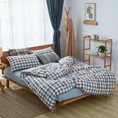 Satin Stripe 4 Pcs 100%Cotton Duvet Bedding Set