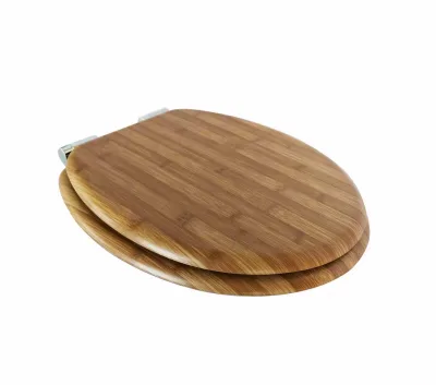 Factory Wholesale Price Bamboo Soft-Close Mechanism Round Shape Wood Toilet Seat Cover