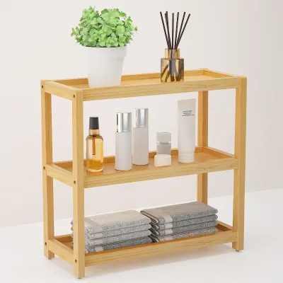 Bathroom Countertop Organizer 3 Tier Bamboo Storage Shelf