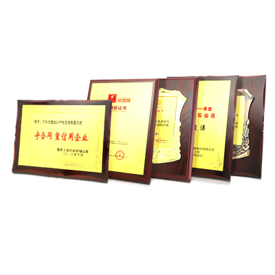 Medals Custom Company Authorization, License Crystal Wooden Business Trophy Award Plaque/