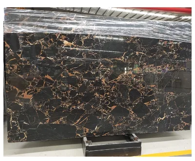 Natural Black Gold Flower Marble China Nero Portoro Marble With Gold Grain Polished Slab Tile Customized Countertop