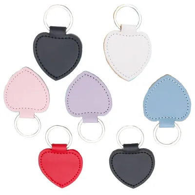 Heart-Shaped Keychain Pu Leather Heart Carved Keychains for Car Bags Luggage Tags Individually Designed Durable Leather Keyring
