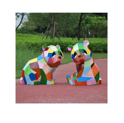 Cute Fiberglass Panda Sculpture for Zoo Garden Animal Sculpture Statue