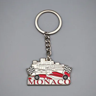 Creative Jewelry Monaco Car Racing Game Souvenirs Enamel Metal Keychains