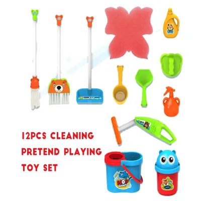 NEW 12PCS Pretend Preschool Cleaning Playing Toys Sets,Indoor Educational Household Toy,Cleaner Mini Cleaning Toys for Kids