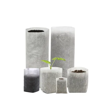 Biodegradable Non Woven Fabric 20cm X 20cm Nursery Seedling Bag for Potato Blueberry Seedling Growth