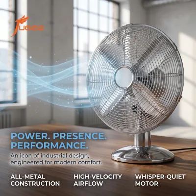 Wholesale Quiet Metal Desk Fan 12 16 Inch Chrome Finish Table Fan Durable Industrial Desktop Cooler Factory Direct