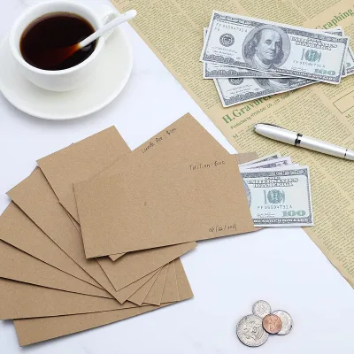 Kraft Paper Envelope Bag B6 Model No.3 Vintage Dark Brown Blank Chinese-Style Self-Adhesive Closure Made Eco-Friendly Materials