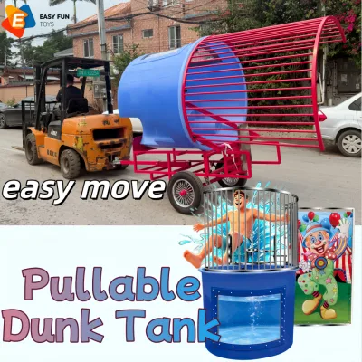 Top Sales Convenient Pullable Attractive Big Water Splash Dunk with Trailer Mounted for Rental Business