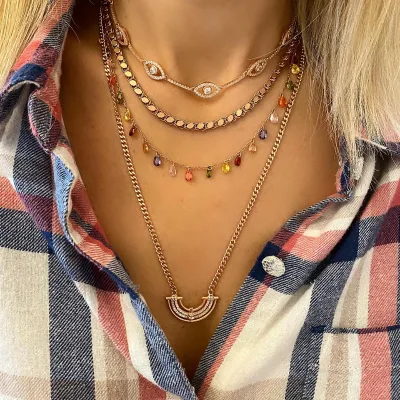 2022 Summer New Fashion Turkish Eye Star Necklace Choker for Trendy Women Ladies Charm Engagement Wedding Party Jewelry Gifts