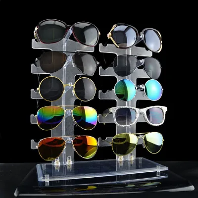 2 Row Acrylic Glasses Display Rack 2025 New Shop Desktop Display Stand for Sun Glasses