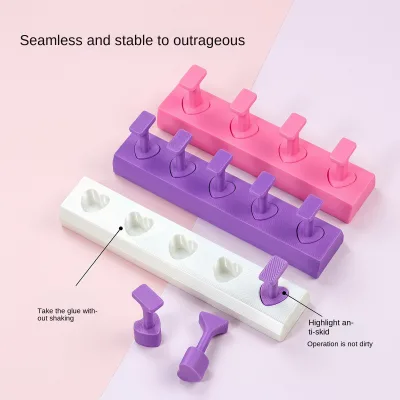 Plastic Heart-Shaped Nail-Art Mocha Macaron Dopamine-Inspired Non-Magnetic Nail Tips Beginners' DIY Practice Tool Posing