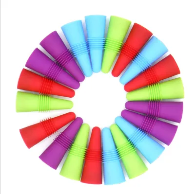 Wine Stoppers Silicone Reusable Sparkling Wine Bottle Stopper Beverage Bottle Stopper with Grip Top for Keeping the  Wine Fresh