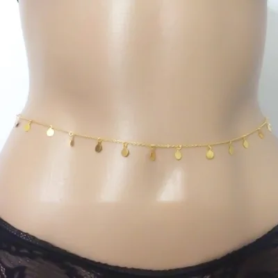 Round Little Plate Waist Chain Fashion Jewelry Body Chain