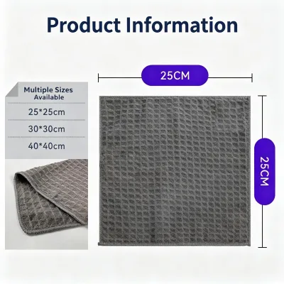 Waffle Weave Microfiber Kitchen Dish Cloth Super Absorbent Cleaning Towel Multi-Size Household Wiping Rag for Kitchen