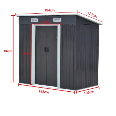Customized Outdoor Steel Storage Shed Garden Tool House Big Size Waterproof Set Resin With Window and Drain Line