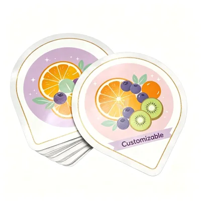 Custom Logo Printed Easy Peel Aluminum Foil Lid Food Grade Heat Sealing Lidding Film for Yogurt Coffee Jelly PP PET Plastic Cup