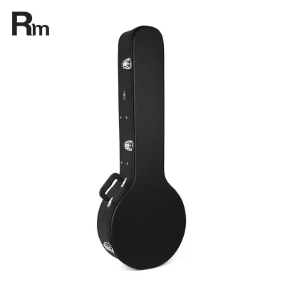 Portable 5-String Banjo Case with Leather Cover Wooden Plywood Instrument Bag for Banjo for On-The-Go Players