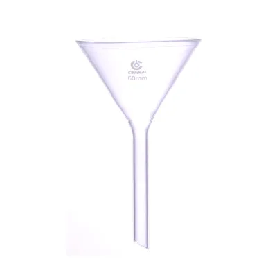 Customized Laboratory Heat Resistant Fused Quartz Glass Funnel 250mm Short Rod Transparent Quartz Glass Funnel