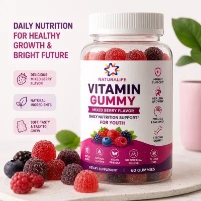 Mixed Berry Flavor Vitamin Gummy for House Daily Nutrition Support and Healthy Growth for Gummy Youth